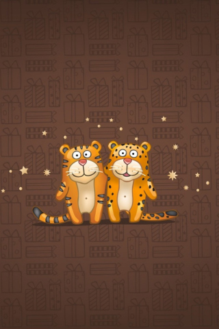 Das Cute Tigers Wallpaper 320x480