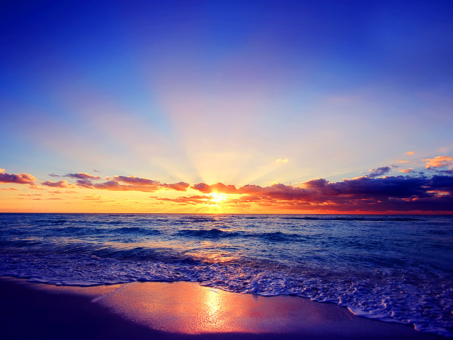 Romantic Sea Sunset wallpaper 640x480