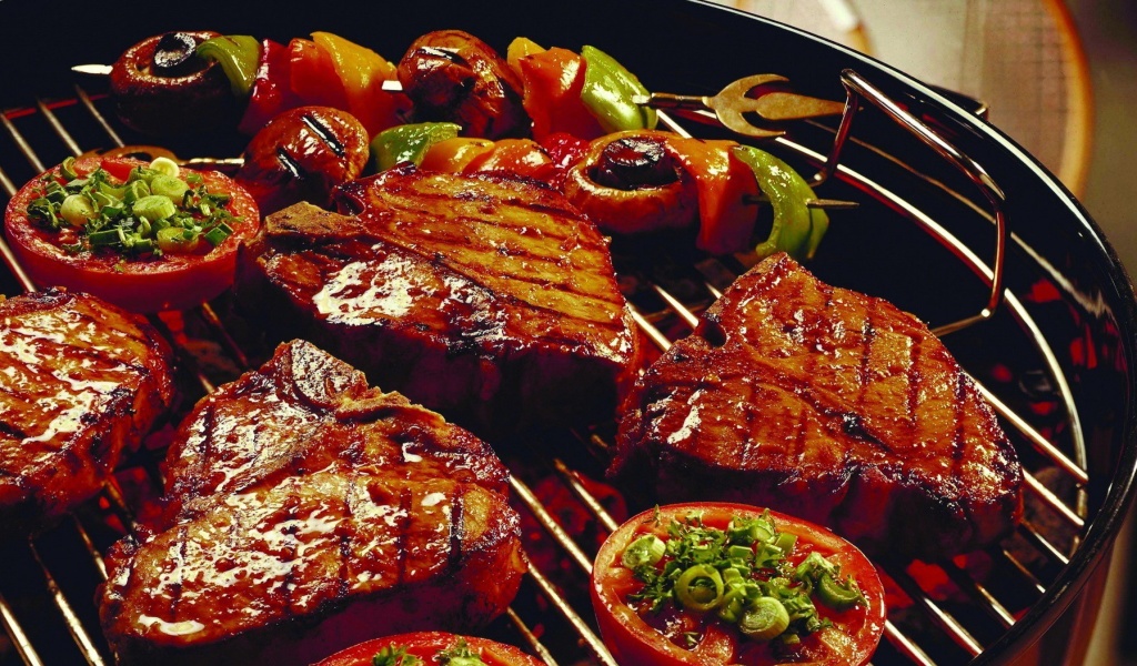 Barbecue and Grilling Meats wallpaper 1024x600