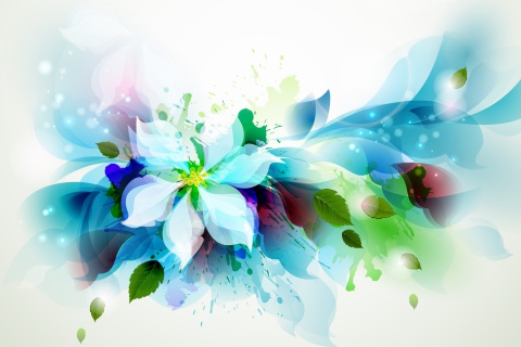 Fondo de pantalla Drawn flower petals 480x320