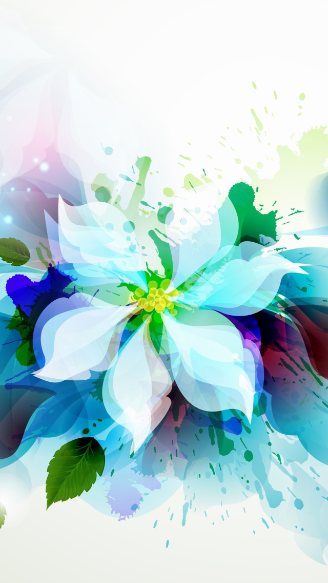 Drawn flower petals wallpaper 640x1136