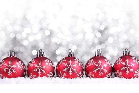 Fondo de pantalla Snowflake Christmas Balls 480x320