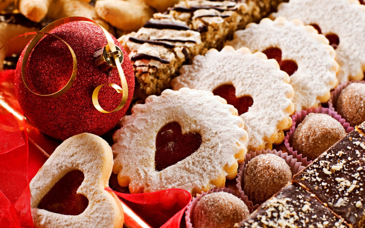 Fondo de pantalla Heart Christmas Cookies 1280x800
