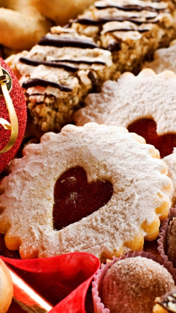 Fondo de pantalla Heart Christmas Cookies 360x640