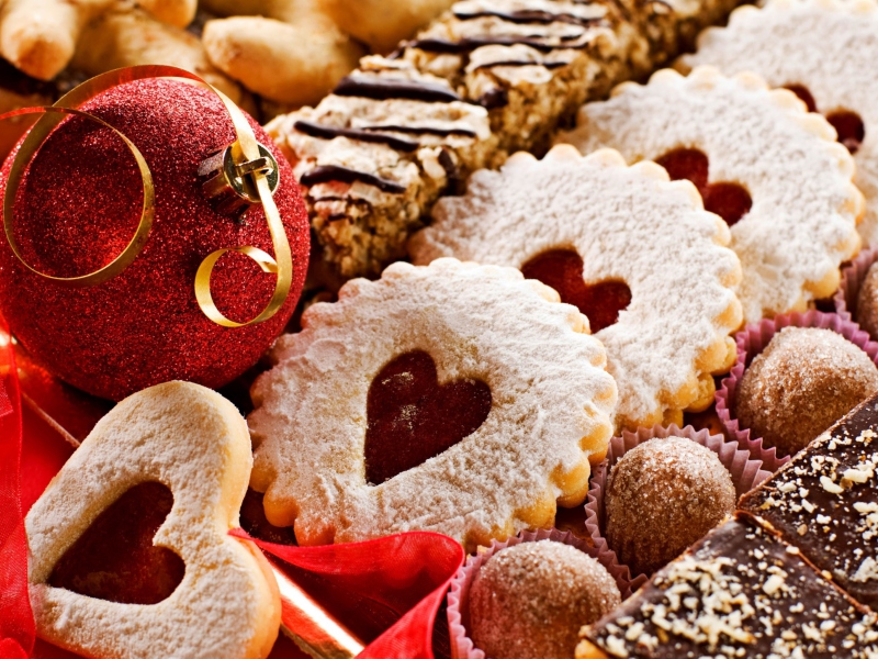 Das Heart Christmas Cookies Wallpaper 800x600