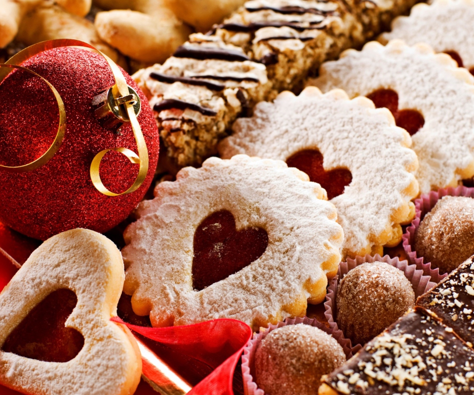 Обои Heart Christmas Cookies 960x800