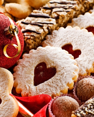 Heart Christmas Cookies papel de parede para celular para 176x220