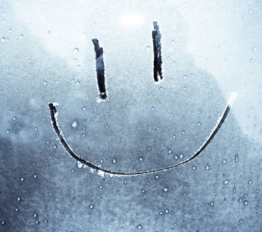 Smiley Face On Frozen Window wallpaper 1080x960