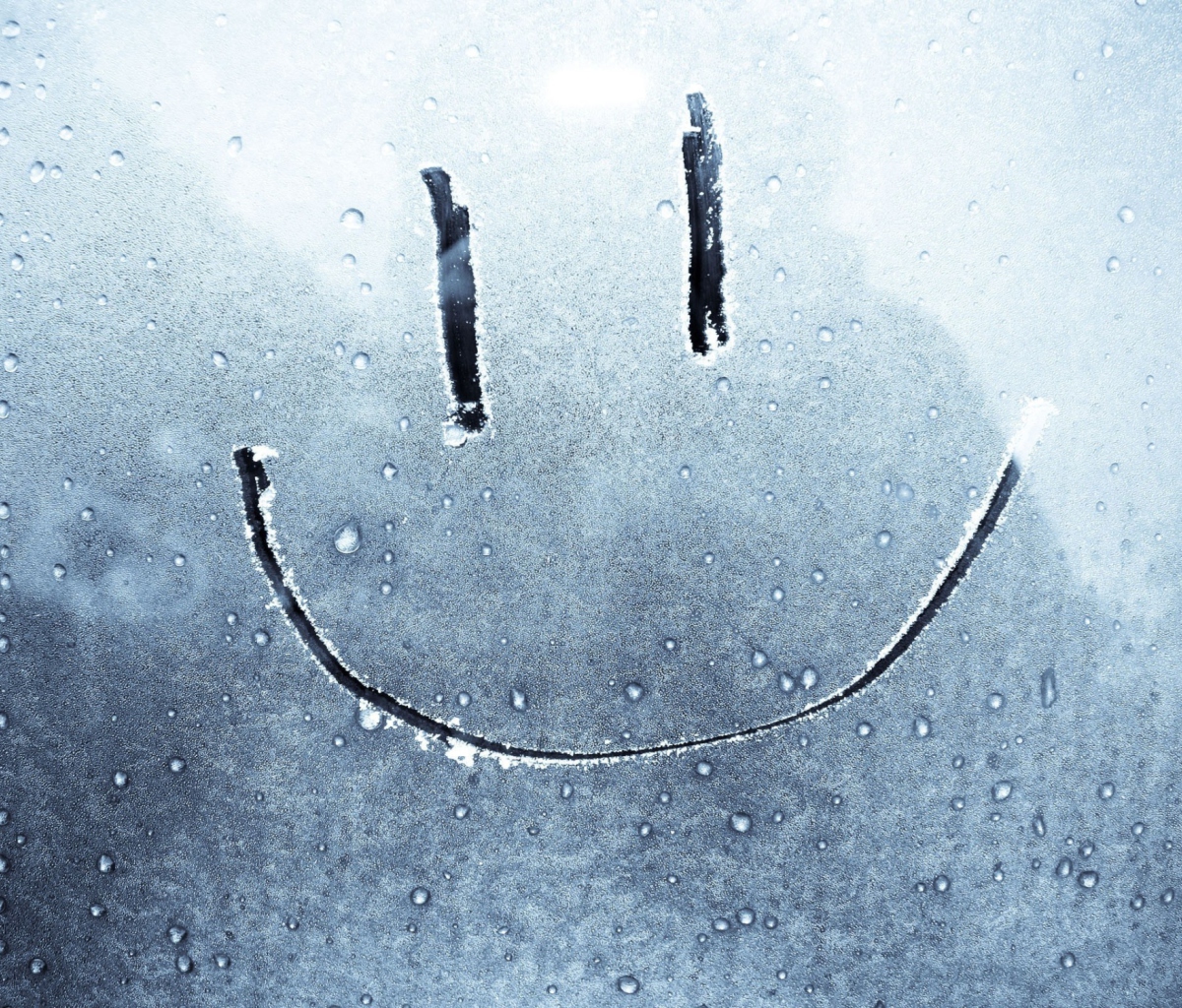 Das Smiley Face On Frozen Window Wallpaper 1200x1024