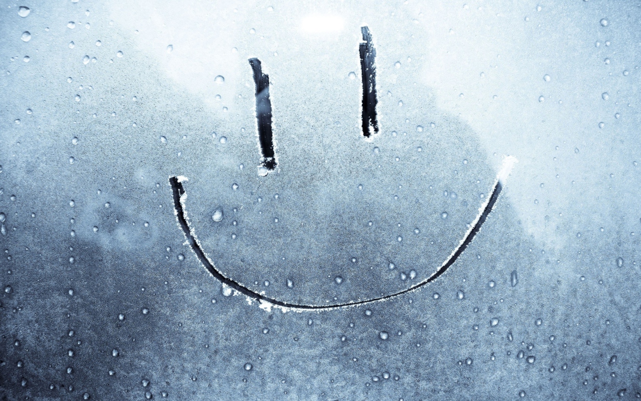 Sfondi Smiley Face On Frozen Window 1280x800