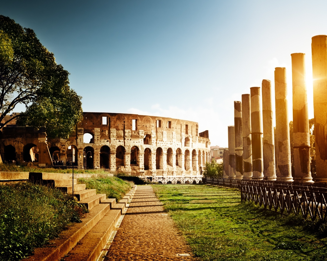 Das Rome - Amphitheater Colosseum Wallpaper 1280x1024