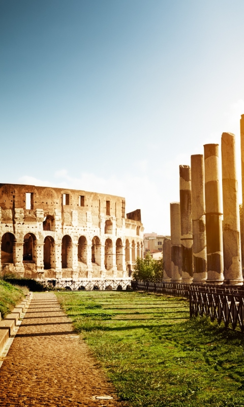 Обои Rome - Amphitheater Colosseum 480x800