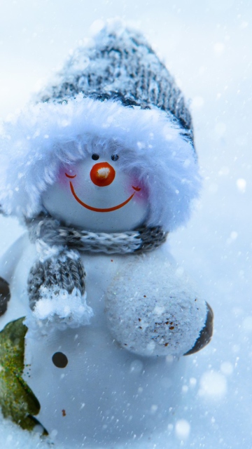Snowman Covered With Snowflakes screenshot #1 360x640