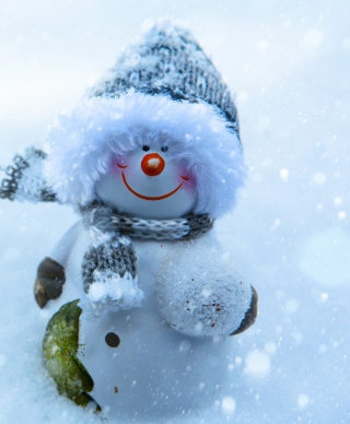 Snowman Covered With Snowflakes - Obrázkek zdarma pro 320x480