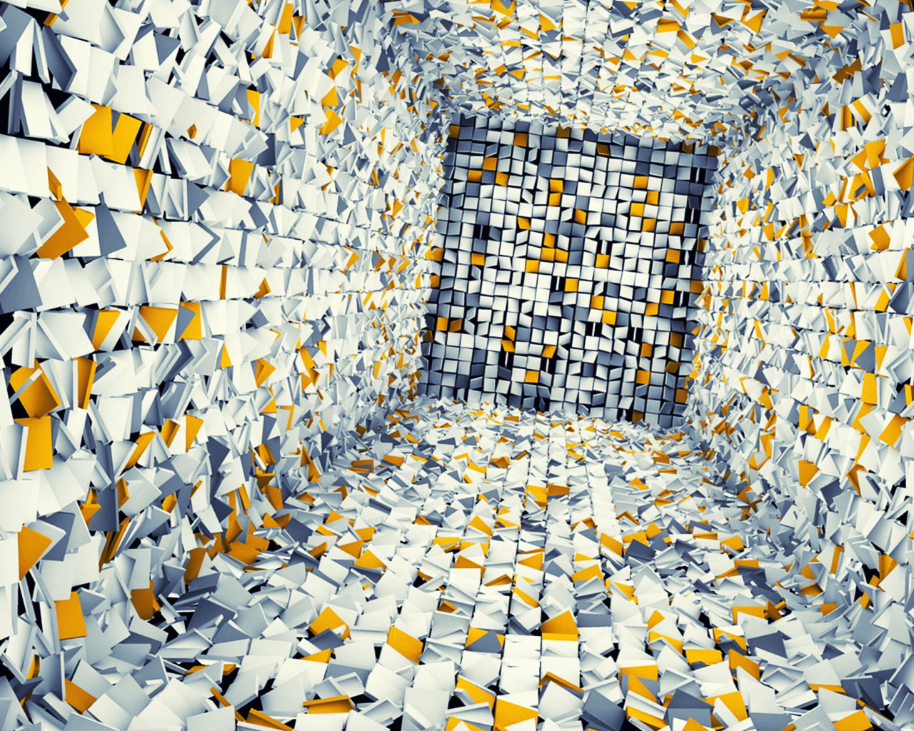 White Gray And Yellow 3D wallpaper 1280x1024