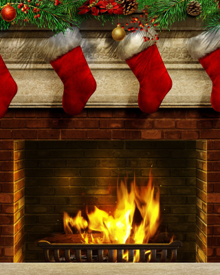 Fireplace And Christmas Socks - Obrázkek zdarma pro iPhone 4S