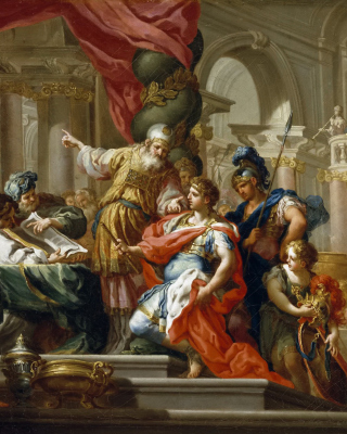 Alexander the Great in the Temple of Jerusalem Canvas Print by Conca Sebastiano - Obrázkek zdarma pro 240x400