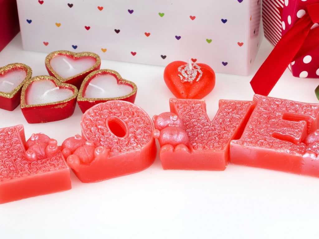 Das Valentines Day Candles Scents Wallpaper 1024x768
