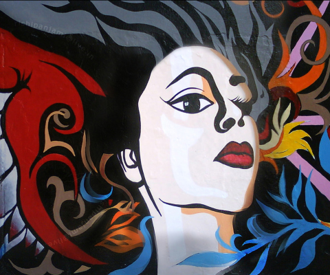 Das Graffity Face Wallpaper 480x400
