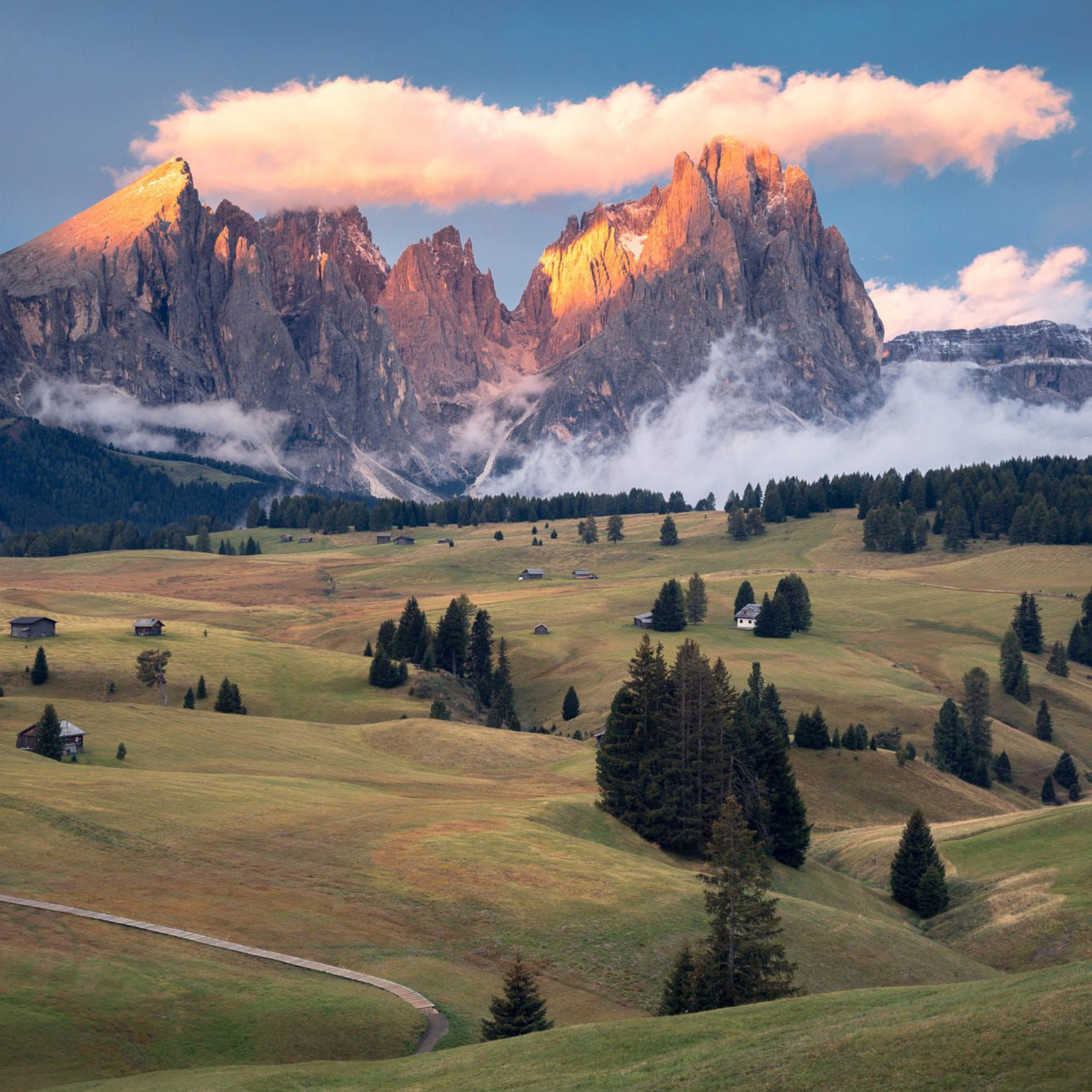 Das Dolomites Sunset Wallpaper 2048x2048