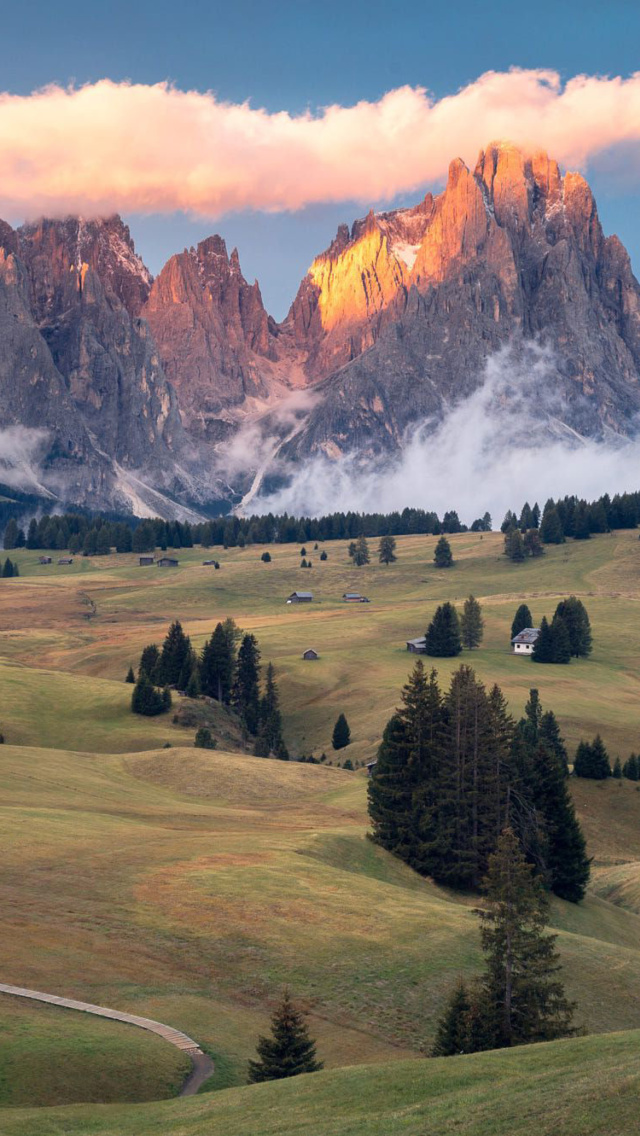 Dolomites Sunset wallpaper 640x1136