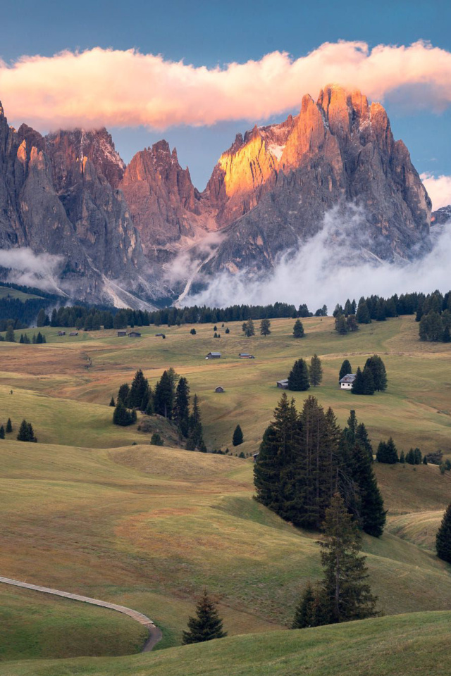 Dolomites Sunset wallpaper 640x960