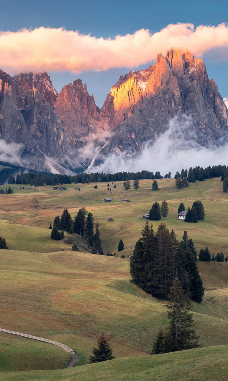 Fondo de pantalla Dolomites Sunset 768x1280