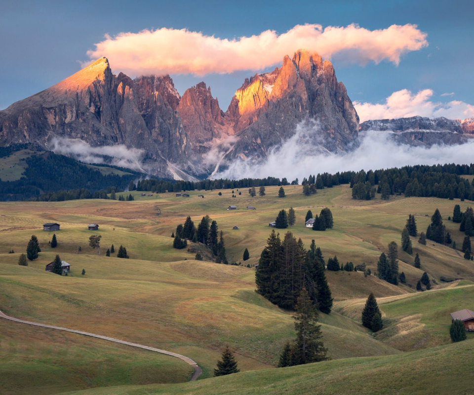 Das Dolomites Sunset Wallpaper 960x800