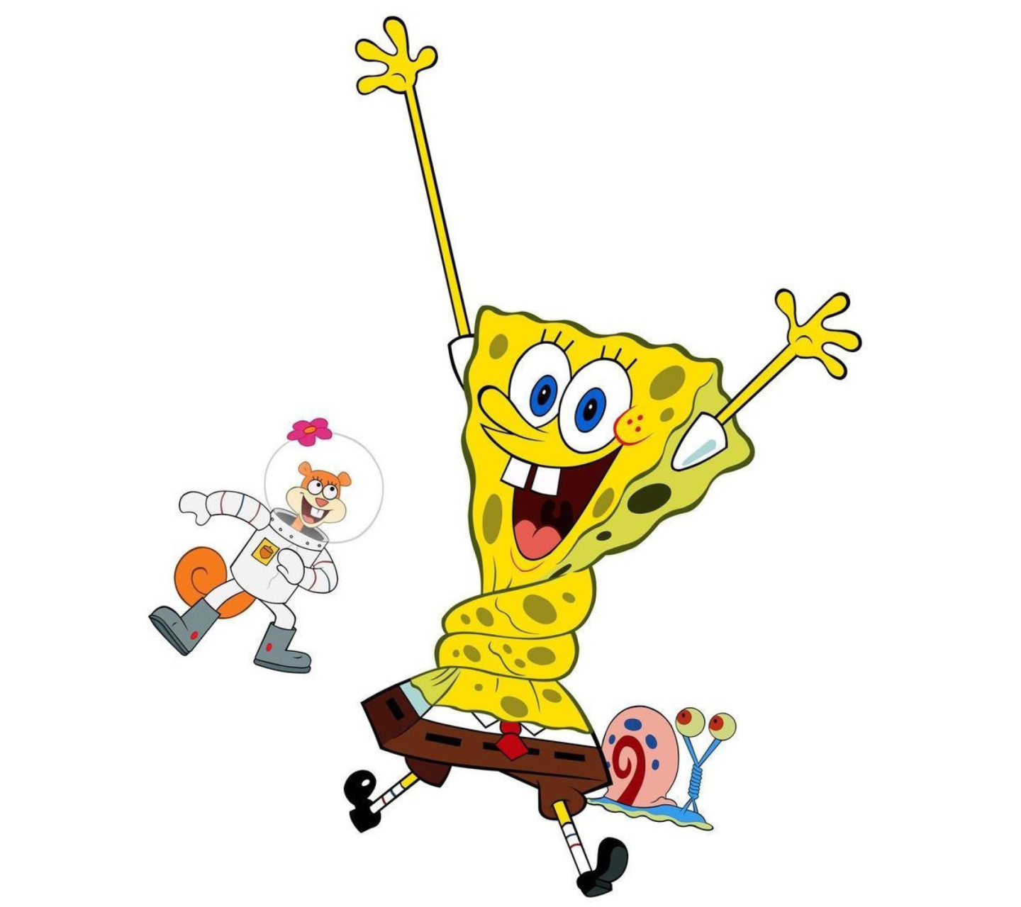Обои Spongebob and Sandy Cheeks 1440x1280