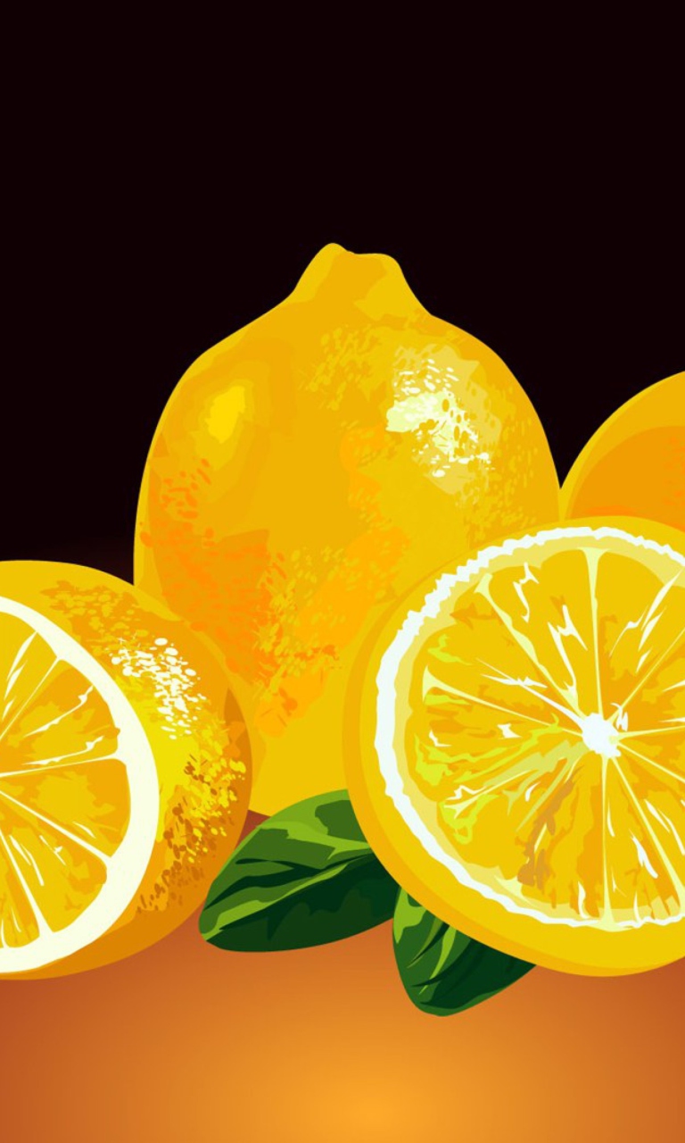 Fondo de pantalla Fresh Lemon Painting 768x1280