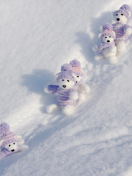 Screenshot №1 pro téma White Teddy Bears Snow Game 132x176