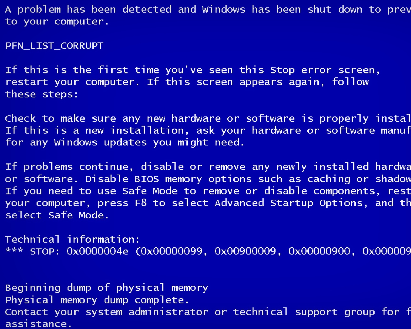 Screenshot №1 pro téma Blue Screen of Death 1600x1280