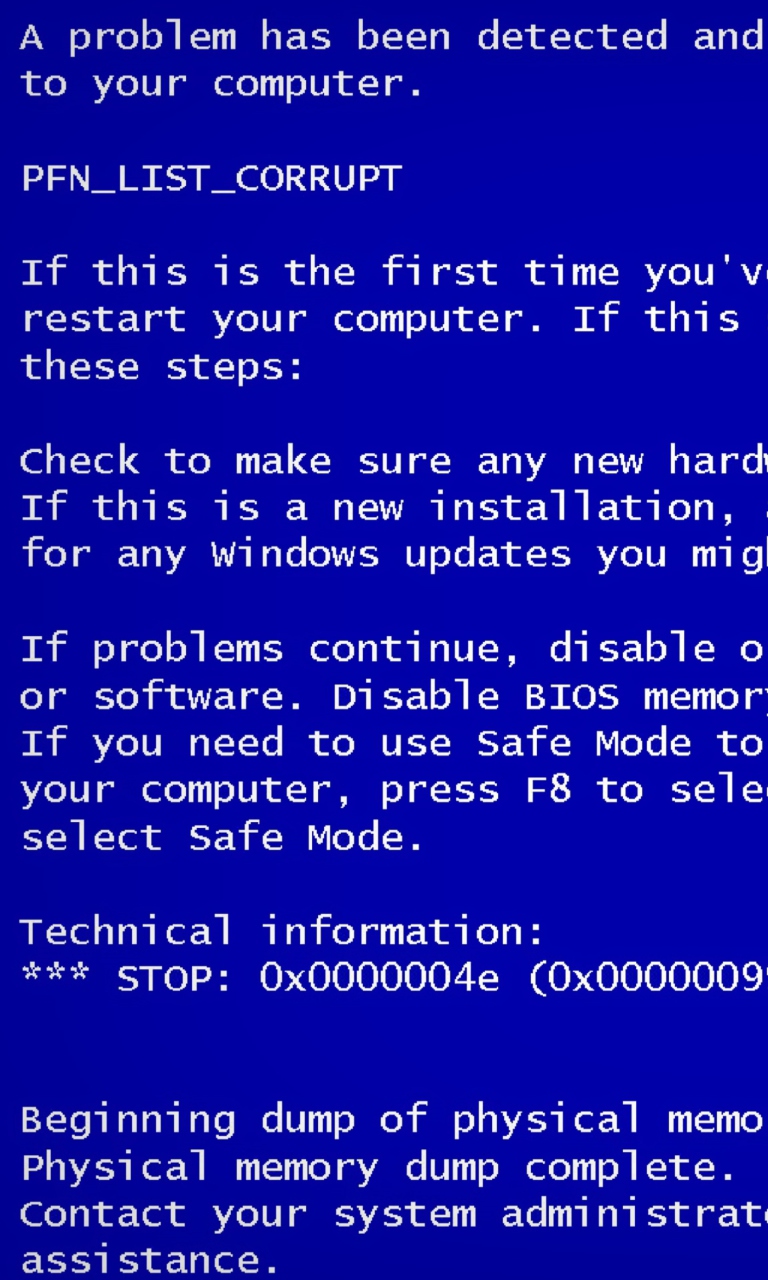 Screenshot №1 pro téma Blue Screen of Death 768x1280