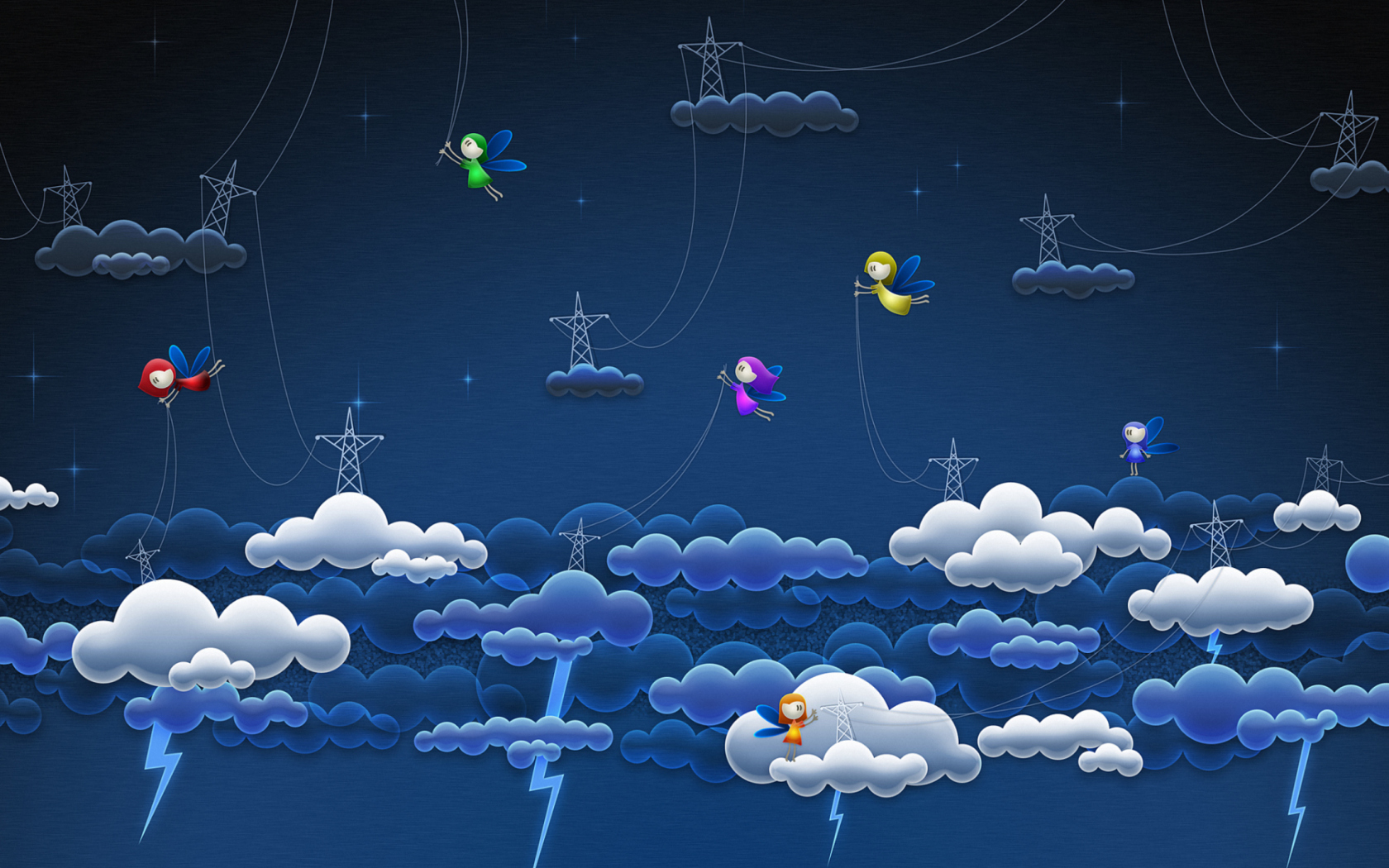 Screenshot №1 pro téma Funny Angels In Sky 1680x1050