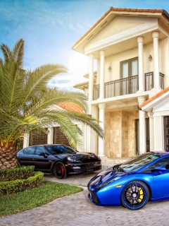 Обои Mansion, Luxury Cars 240x320