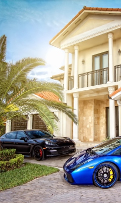 Fondo de pantalla Mansion, Luxury Cars 240x400