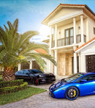 Mansion, Luxury Cars - Obrázkek zdarma pro iPhone 4