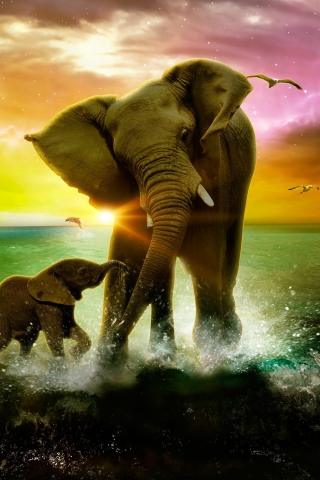 Screenshot №1 pro téma Elephant Family 320x480