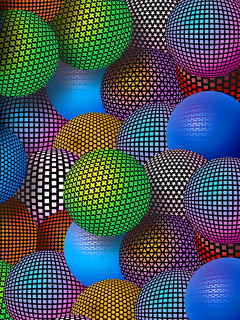 Das 3D Neon Balls Wallpaper 240x320