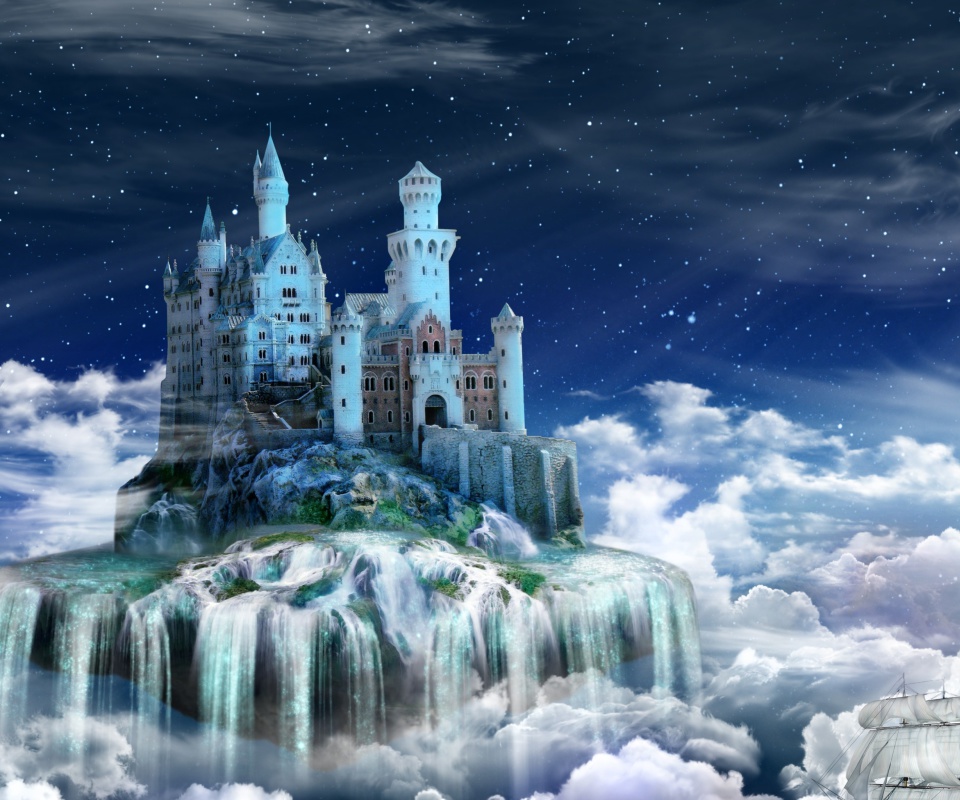Fondo de pantalla Castle on Clouds 960x800