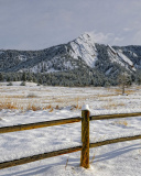 Screenshot №1 pro téma Chataqua Snow, Boulder Flatirons, Colorado 128x160