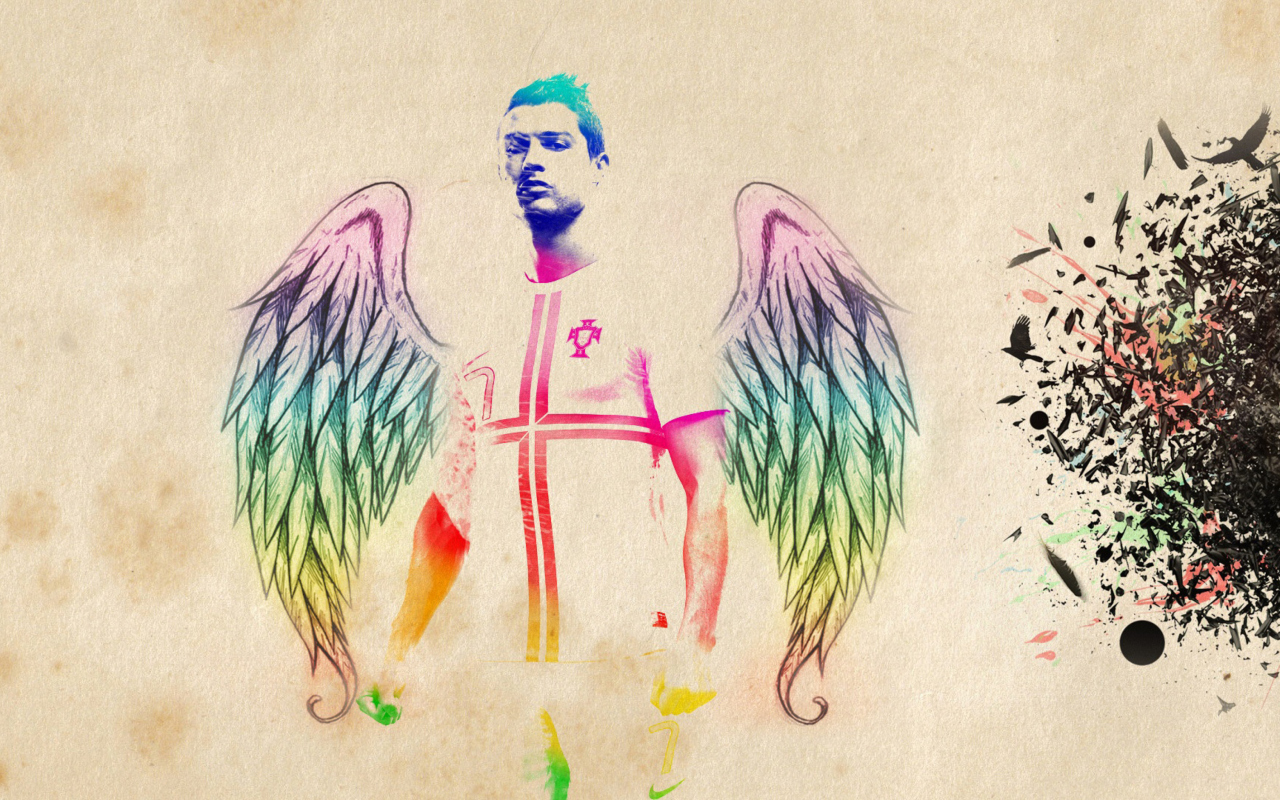 Cristiano Ronaldo Angel wallpaper 1280x800
