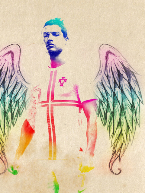 Fondo de pantalla Cristiano Ronaldo Angel 480x640