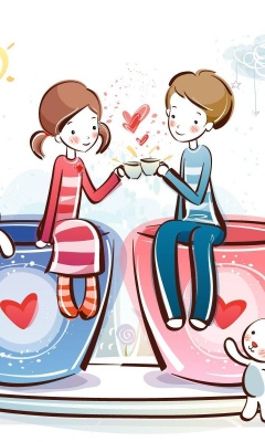 Das Valentine Cartoon Images Wallpaper 240x400
