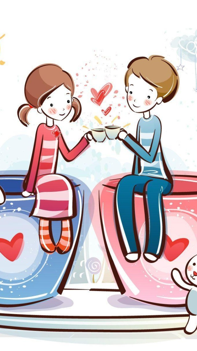 Das Valentine Cartoon Images Wallpaper 640x1136