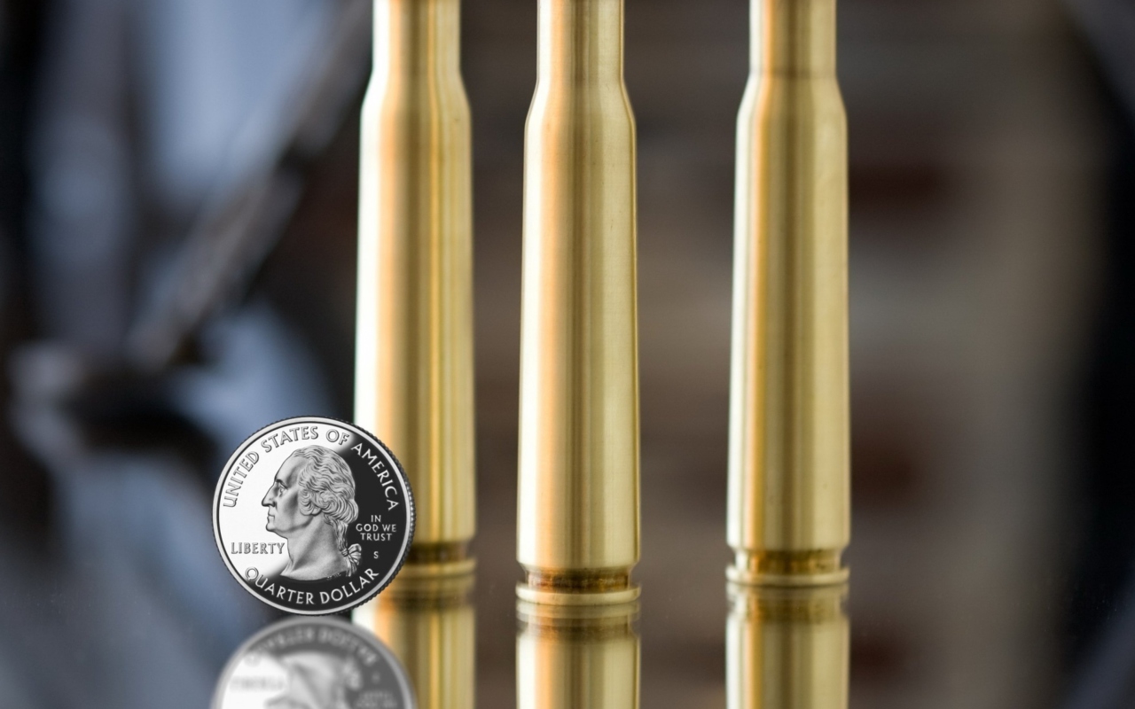 Обои Bullets And Quarter Dollar 1280x800