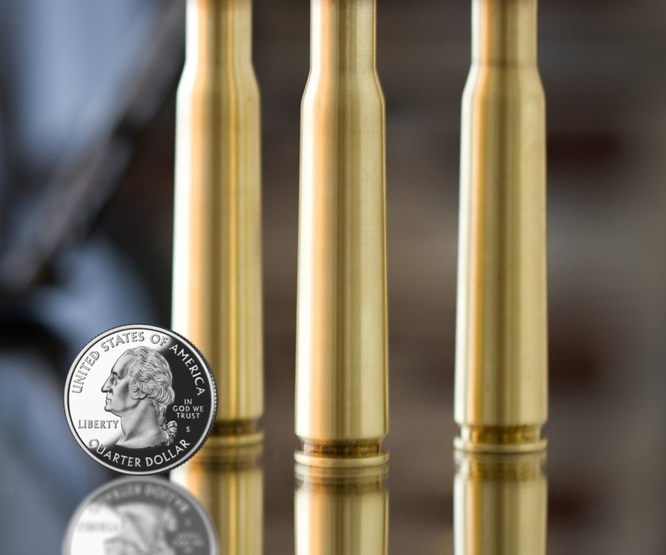 Fondo de pantalla Bullets And Quarter Dollar 960x800