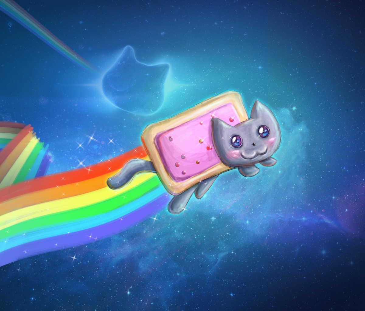 Sfondi Space Rainbow Cat 1200x1024