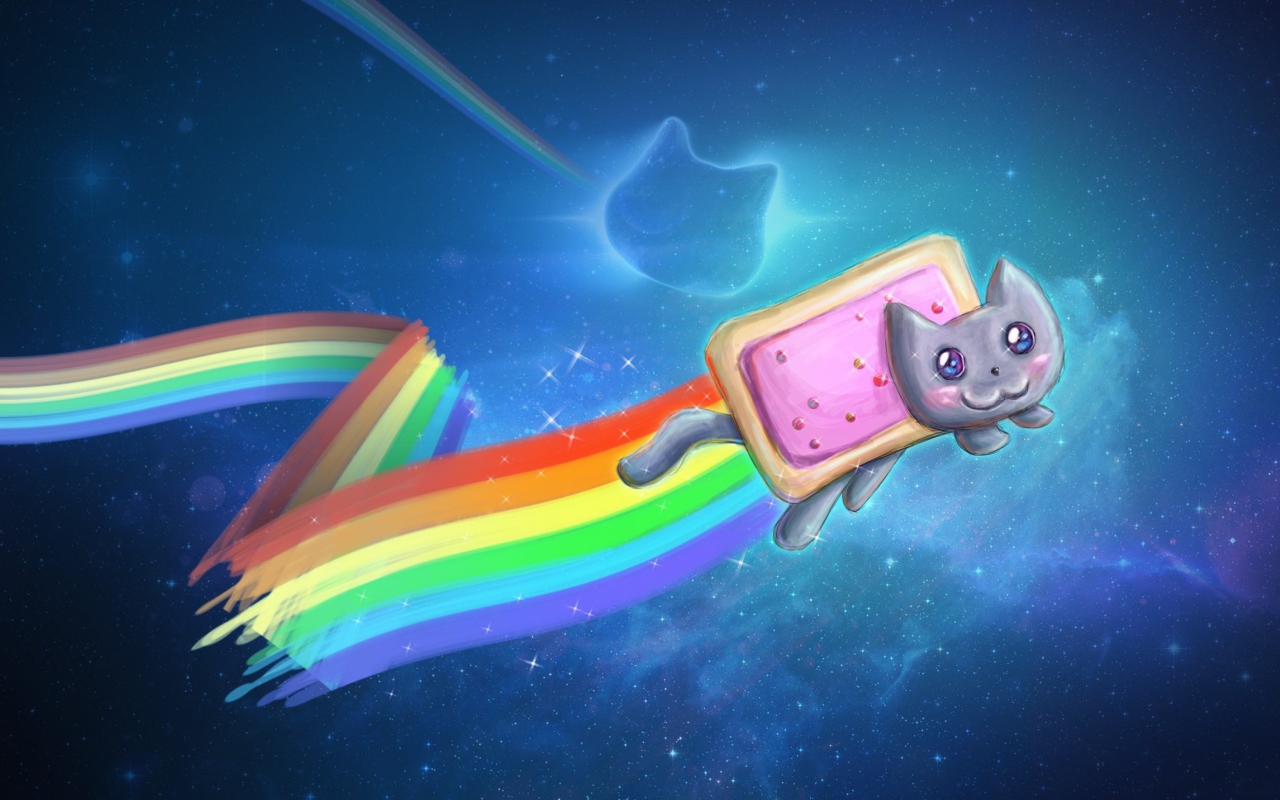 Screenshot №1 pro téma Space Rainbow Cat 1280x800