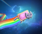 Fondo de pantalla Space Rainbow Cat 176x144